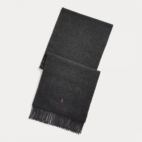 Charcoal Tassel Wool Scarf - Polo Ralph Lauren - Modalova