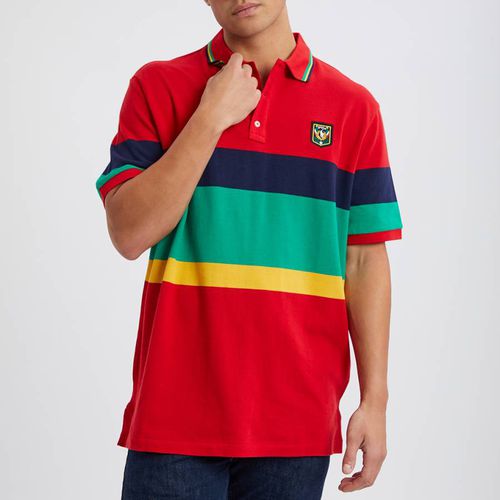 Red Stripe Mesh Cotton Polo Shirt - Polo Ralph Lauren - Modalova