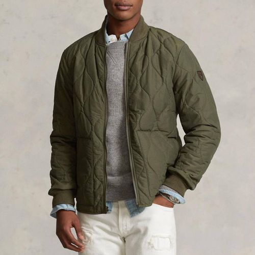 Khaki Gunners Quilted Bomber Jacket - Polo Ralph Lauren - Modalova