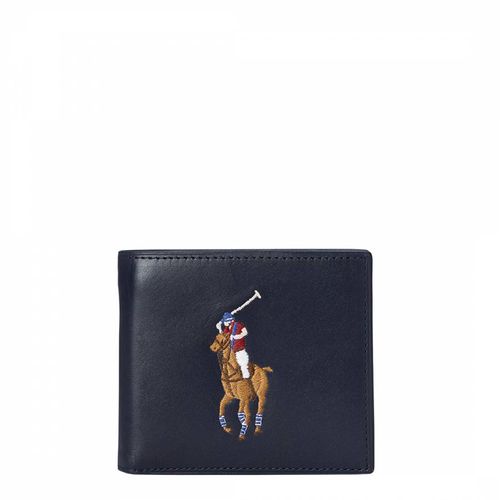 Navy Embroidered Leather Wallet - Polo Ralph Lauren - Modalova
