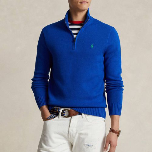 Blue Half Zip Cotton Jumper - Polo Ralph Lauren - Modalova