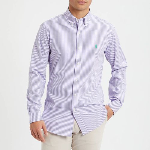 Lilac Poplin Stripe Stretch Cotton Blend Shirt - Polo Ralph Lauren - Modalova