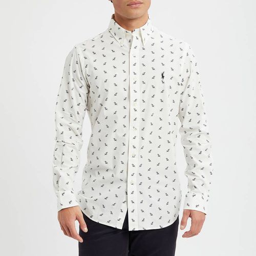 White Poplin Printed Stretch Cotton Blend Shirt - Polo Ralph Lauren - Modalova
