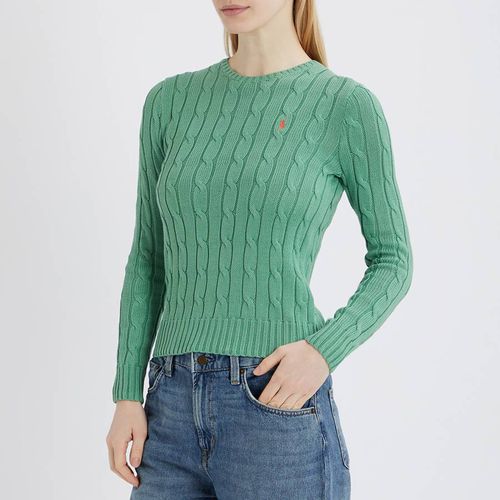 Green Cable Knit Cotton Jumper - Polo Ralph Lauren - Modalova
