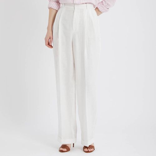 Ecru Wide Leg Linen Trousers - Polo Ralph Lauren - Modalova