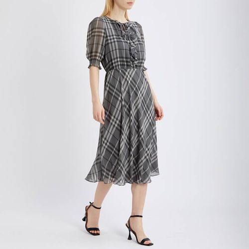 Grey Check Georgette Midi Dress - Lauren Ralph Lauren - Modalova