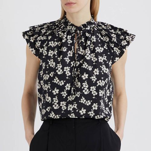 Black Floral Cotton Blend Blouse - Polo Ralph Lauren - Modalova