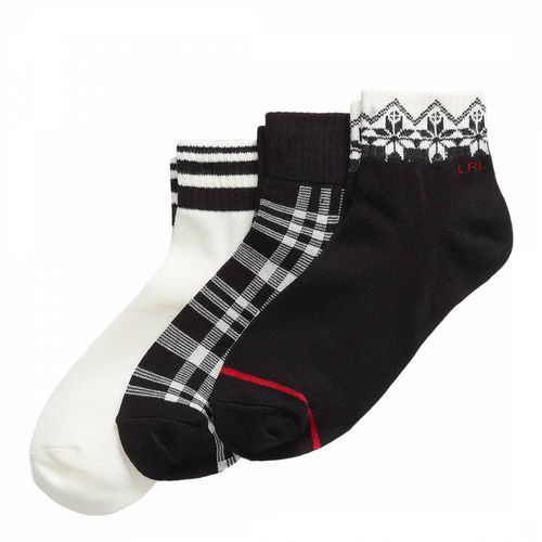 Multi 3 Pack Low Cut Cotton Blend Socks - Lauren Ralph Lauren - Modalova