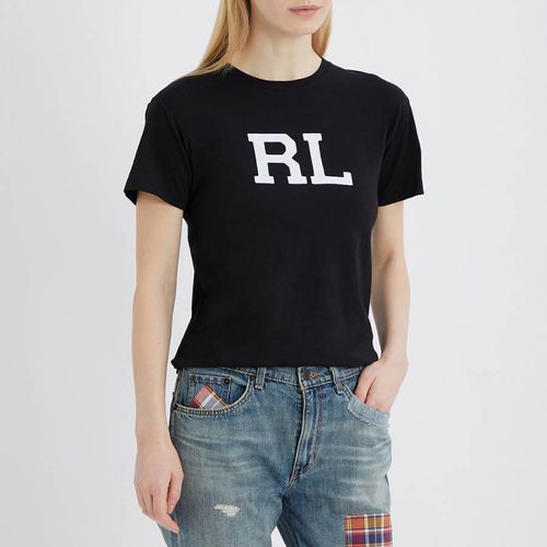 Black RL Logo Cotton T-Shirt - Polo Ralph Lauren - Modalova