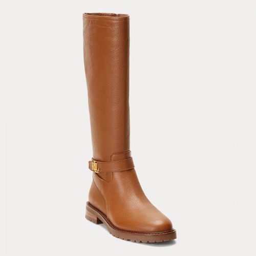 Tan Hallee Leather Boots - Lauren Ralph Lauren - Modalova