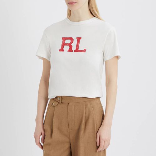 Ecru RL Logo Cotton T-Shirt - Polo Ralph Lauren - Modalova