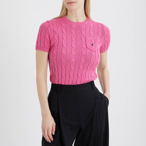 Cable Knit Cotton Short Sleeve Jumper - Polo Ralph Lauren - Modalova