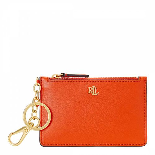 Orange Smooth Leather Card Holder - Lauren Ralph Lauren - Modalova