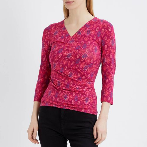 Pink Floral Wrapped Jersey Top - Lauren Ralph Lauren - Modalova