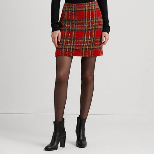 Red Tartan Mohair Mini Skirt - Lauren Ralph Lauren - Modalova