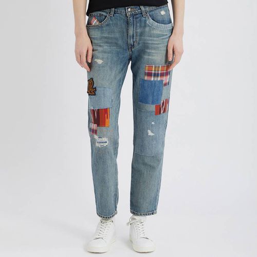 Light Blue Patchwork Relaxed Stretch Jeans - Lauren Ralph Lauren - Modalova