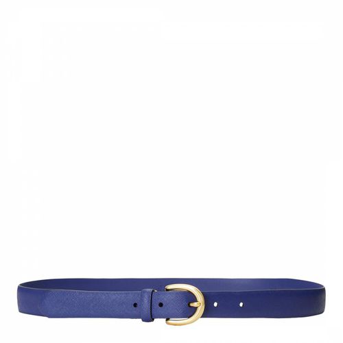 Blue Crosshatch Leather Belt - Lauren Ralph Lauren - Modalova