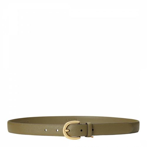 Khaki Charm Crosshatch Leather Belt - Lauren Ralph Lauren - Modalova