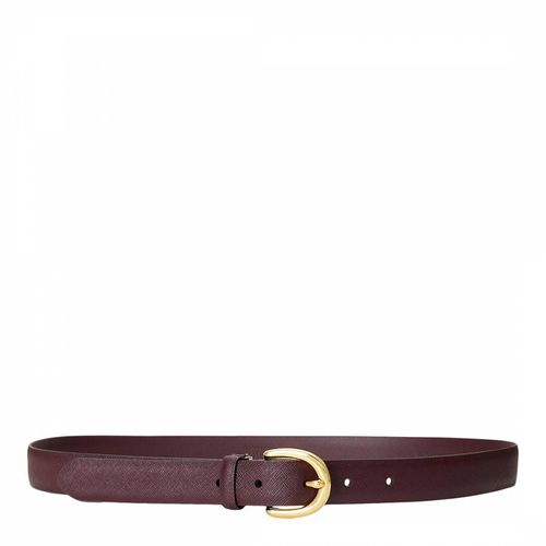 Burgundy Charm Crosshatch Leather Belt - Lauren Ralph Lauren - Modalova