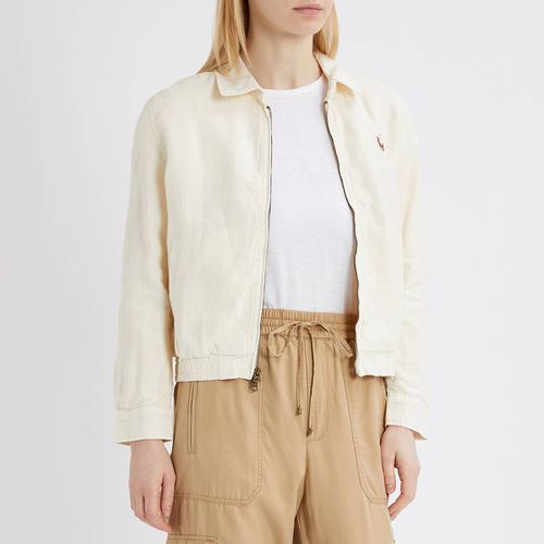 White Linen Bomber Jacket - Polo Ralph Lauren - Modalova