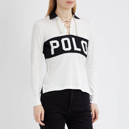 Lace Detail Cotton Blend Polo Shirt - Polo Ralph Lauren - Modalova