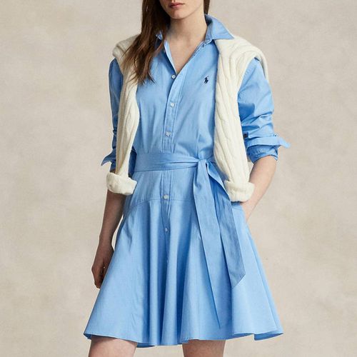 Blue Cotton Mini Shirt Dress - Polo Ralph Lauren - Modalova