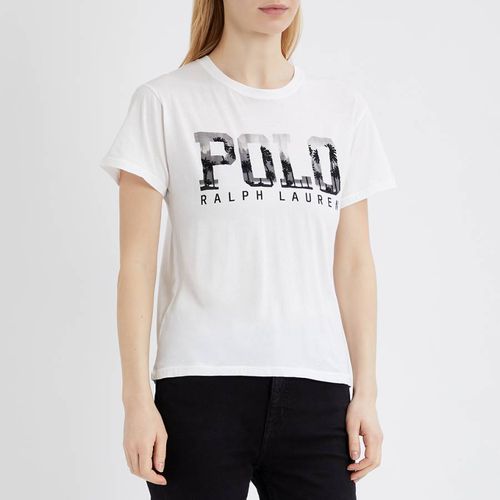 White Graphic Logo Cotton T-Shirt - Polo Ralph Lauren - Modalova