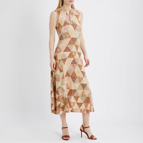 Tan Printed Cotton Blend Midi Dress - Polo Ralph Lauren - Modalova