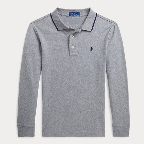 Older Boy's Contrast Trim Cotton Polo Shirt - Polo Ralph Lauren - Modalova