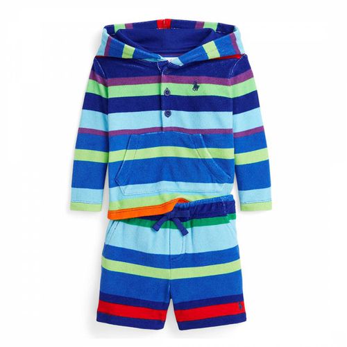Baby Boy's 2 Piece Terry Striped Cotton Hoodie & Shorts Set - Polo Ralph Lauren - Modalova