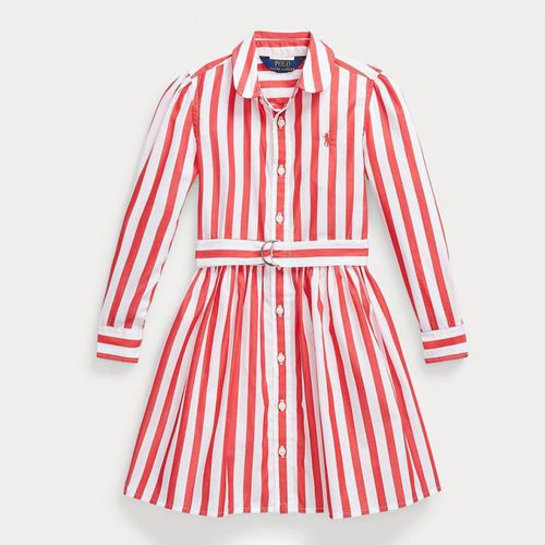 Younger Girl's Striped Belted Cotton Dress - Polo Ralph Lauren - Modalova