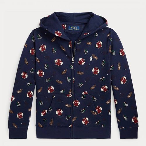 Older Boy's All Over Print Cotton Blend Zipped Hoodie - Polo Ralph Lauren - Modalova