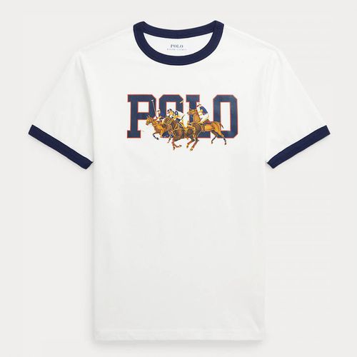 Older Boy's Contrast Trims Printed Cotton T-Shirt - Polo Ralph Lauren - Modalova