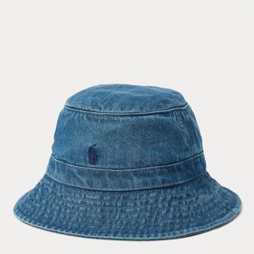 Older Boy's Blue Denim Cotton Bucket Hat - Polo Ralph Lauren - Modalova