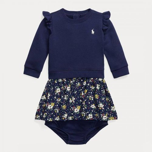 Baby Girl's Fleece Cotton Blend Jumper Dress & Knicker Set - Polo Ralph Lauren - Modalova