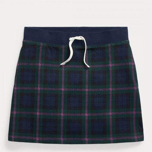 Older Girl's Navy Tartan Cotton Blend Skirt - Polo Ralph Lauren - Modalova