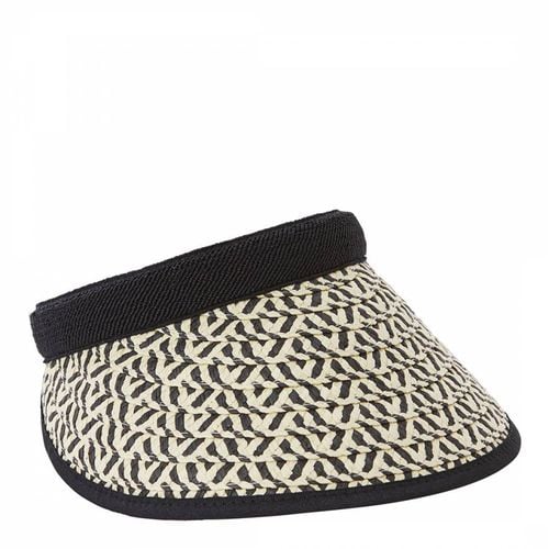 Black & Cream Straw Visor - Laycuna London - Modalova