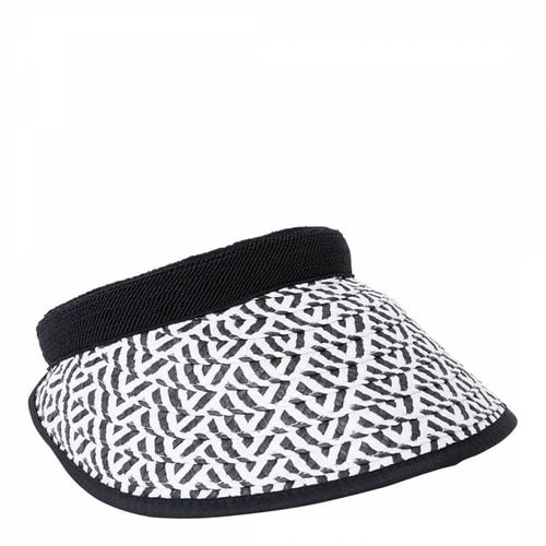 Black & White Straw Visor - Laycuna London - Modalova