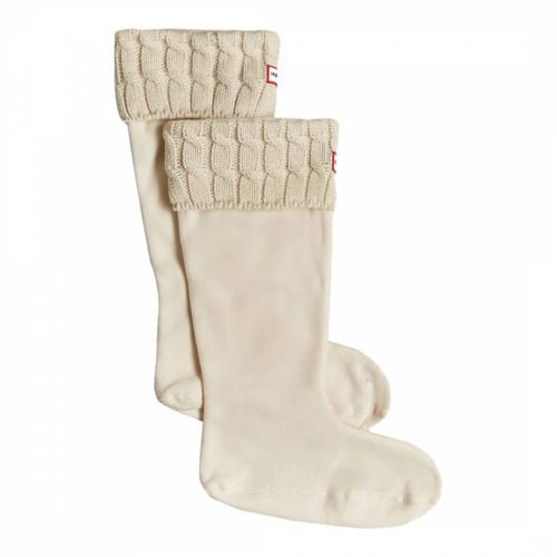 Cream Tall Recycled Mini Cable Boot Socks - Hunter - Modalova