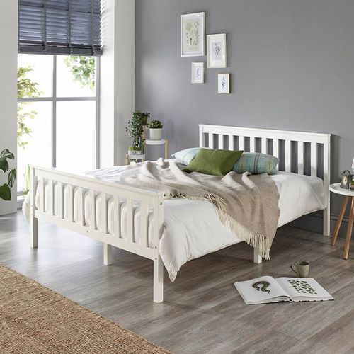 Atlantic Bed Frame in White Double - Aspire Furniture - Modalova