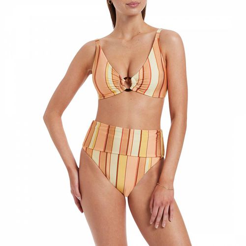 Yellow Fira Stripe Fold Down Bikini Bottom - Jets - Modalova