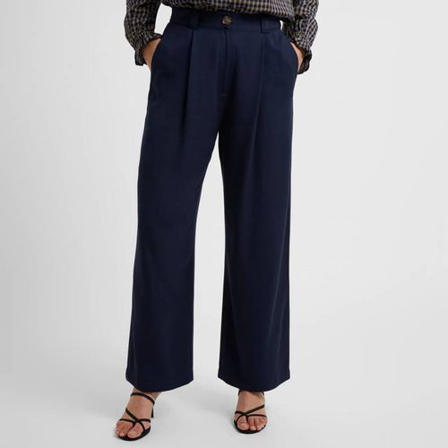 Navy Luxe Twill Wide Leg Trousers - Great Plains - Modalova