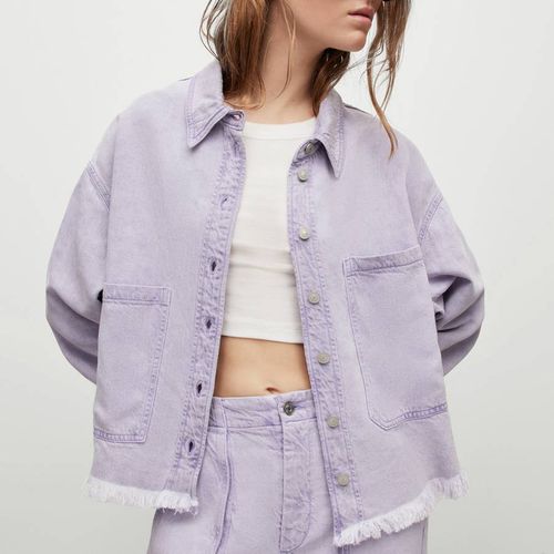 Lilac Nicola Denim Frayed Jacket - AllSaints - Modalova