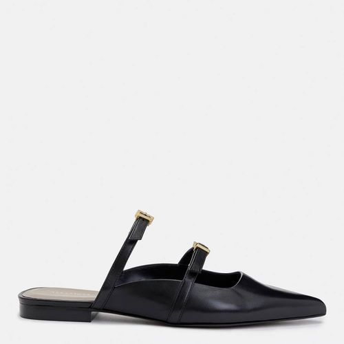 Black Shar Flat Leather Shoes - AllSaints - Modalova