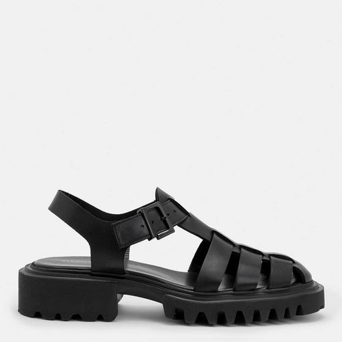 Black Nessie Leather Sandals - AllSaints - Modalova