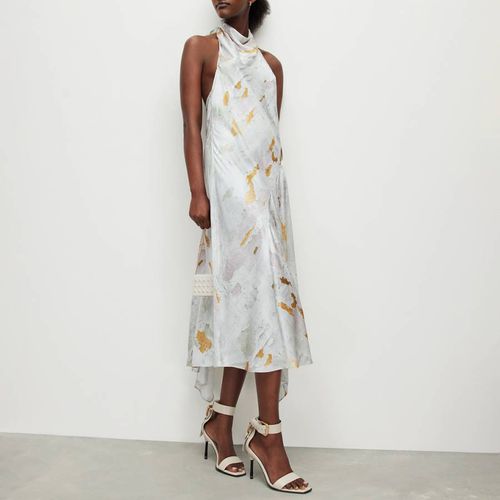 White Arieta Paola Silk Blend Dress - AllSaints - Modalova