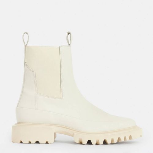 Cream Harlee Leather Boots - AllSaints - Modalova