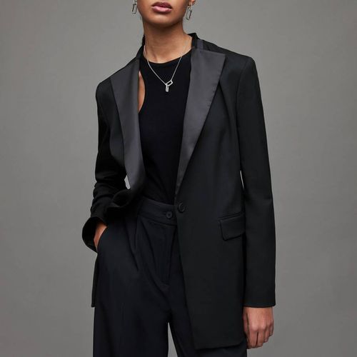 Black Sofia Satin Blazer - AllSaints - Modalova