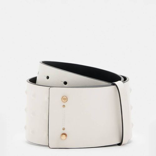 White Brass Lara Stud Leather Belt - AllSaints - Modalova