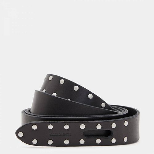 Black Joelle Flip Tie Leather Belt - AllSaints - Modalova